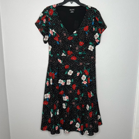 open lace back dress Rihoas Polka Dot Square Neck Midi Dress main image 0